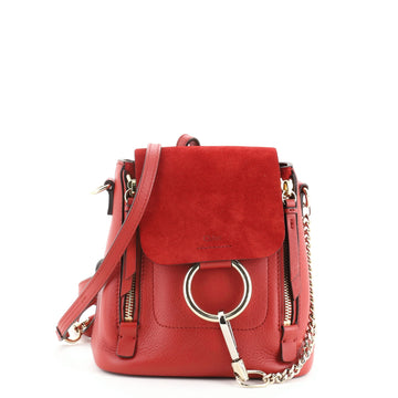 Chloe Faye Backpack Leather and Suede Mini