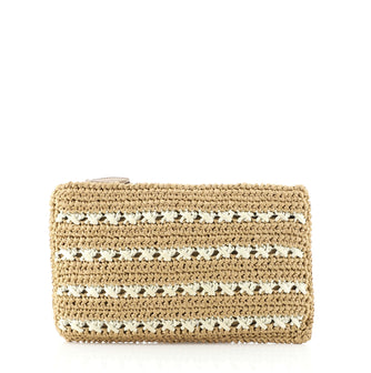 Prada Clutch Bag Raffia Crochet Small