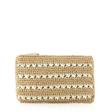 Prada Clutch Bag Raffia Crochet Small