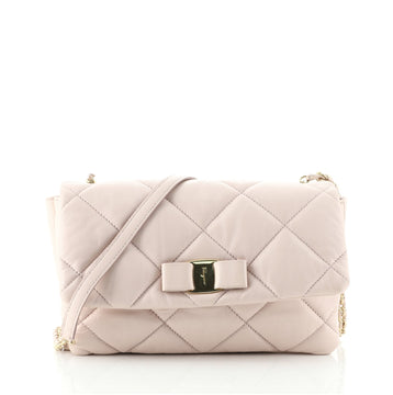 Salvatore Ferragamo Ginny Crossbody Bag Quilted Leather Medium
