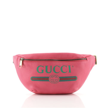 Gucci Logo Belt Bag Printed Leather Medium