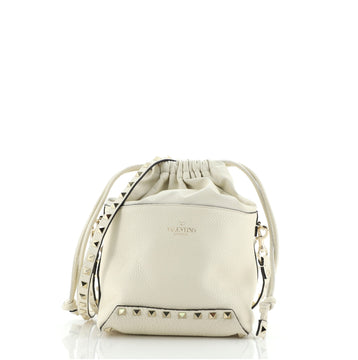 Valentino Rockstud Drawstring Bucket Bag Leather Mini