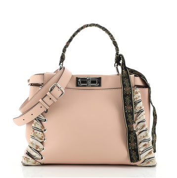 Fendi Peekaboo Bag Leather with Ribbon Whipstitch Regular