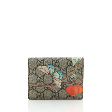 Gucci Flap Card Case Tian Print GG Coated Canvas