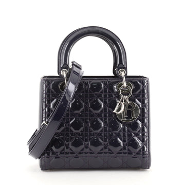 Christian Dior Lady Dior Bag Cannage Quilt Metallic Patent Medium