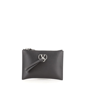 Valentino VRing Zip Pouch Leather Small