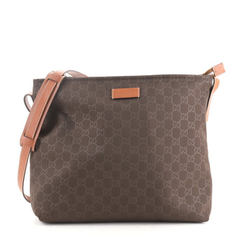 Gucci Zip Messenger Bag GG Nylon Large