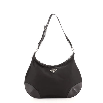 Prada Zip Hobo Tessuto with Leather Large