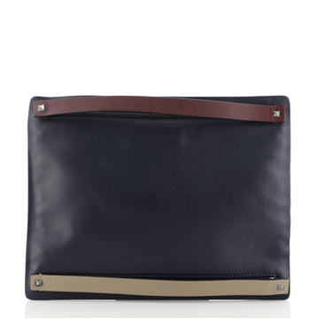 Valentino Double Zip Pouch Leather Medium