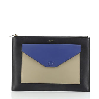 Celine Pocket Envelope Clutch Leather Small