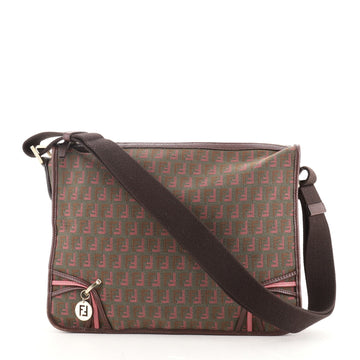 Fendi Vintage F Charm Messenger Bag Zucchino Canvas Medium