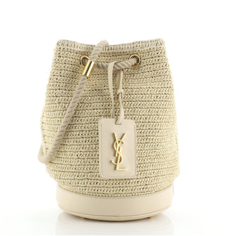Saint Laurent Seau Bucket Bag Woven Raffia Small