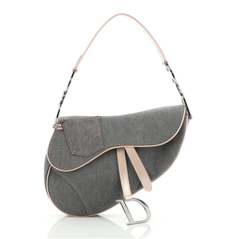 Christian Dior Vintage Saddle Bag Denim Medium