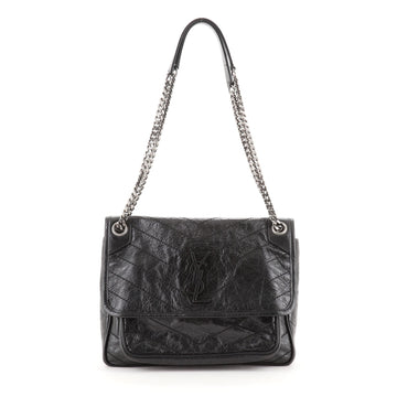 Saint Laurent Niki Chain Flap Bag Matelasse Chevron Leather Medium