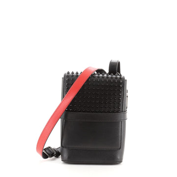 Christian Louboutin Benech Reporter Bag Spiked Leather