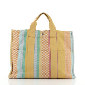 Hermes Fourre Tout Tote Multicolor Toile MM