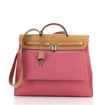 Hermes Herbag Zip Leather and Toile 39