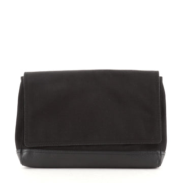 Balenciaga Flap Clutch Canvas with Leather