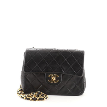 Chanel Vintage Square Classic Single Flap Bag Quilted Lambskin Mini