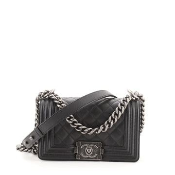 Chanel Boy Flap Bag Quilted Caviar Small