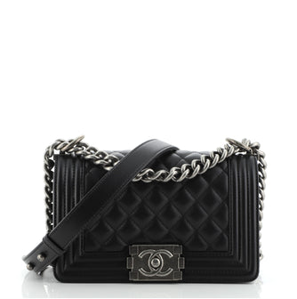 Chanel Boy Flap Bag Quilted Caviar Small