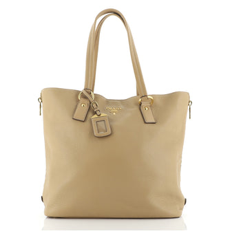 Prada Side Zip Shopper Tote Vitello Daino Large