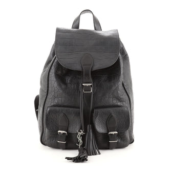 Saint Laurent Festival Backpack Crocodile Embossed Leather Medium