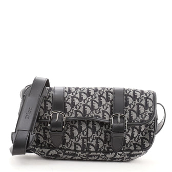 Christian Dior Vintage Trotter Flap Messenger Bag Diorissimo Canvas Medium
