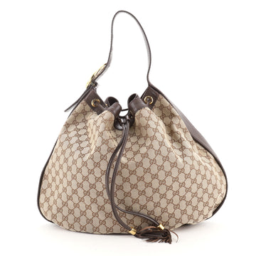 Gucci Interlocking Icon Drawstring Hobo GG Canvas Large