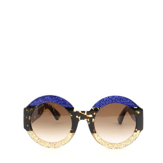 Gucci Round Sunglasses Tortoise and Glitter Acetate