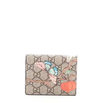 Gucci Flap Card Case Tian Print GG Coated Canvas