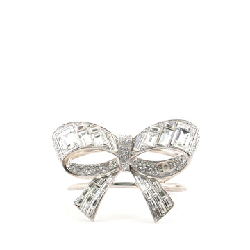 Chanel Bow Cuff Crystal Embellished Metal