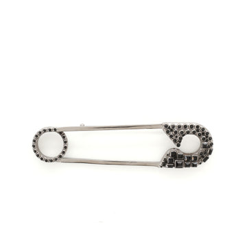 Chanel Safety Pin Crystal Embellished Metal