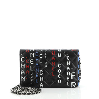 Chanel Data Center Wallet on Chain Quilted Printed Lambskin