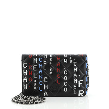 Chanel Data Center Wallet on Chain Quilted Printed Lambskin