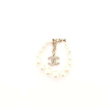 Chanel CC Charm Pearl Faux Pearls and Crystal Embellished Metal