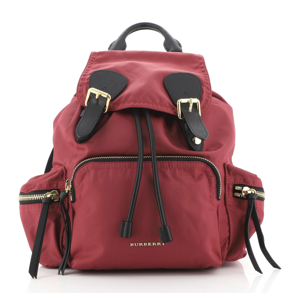 burberry leather trim lightweight backpack Burberry Rucksack Backpack Nylon with Leather Medium 62281