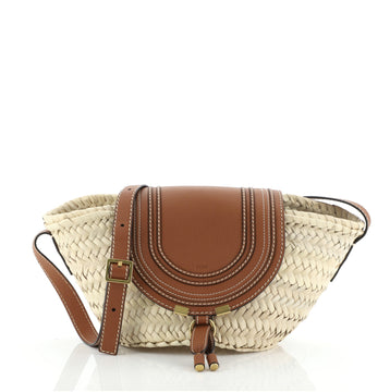Chloe Marcie Basket Bag Raffia and Leather Small