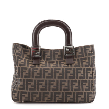 Fendi Vintage FF Handle Tote Zucca Canvas Small