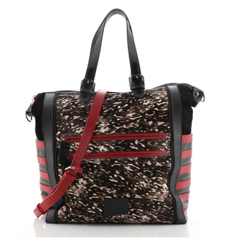 Christian Louboutin Convertible Belted Tote Pony Hair with Leather Medium