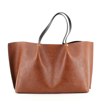 Valentino VLogo Escape Tote Embossed Leather Medium