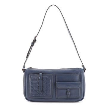 Bottega Veneta Multi Pocket Shoulder Bag Leather and Intrecciato Nappa Small