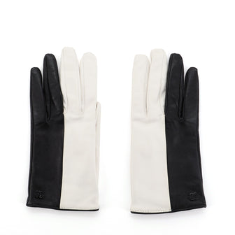 Chanel Bicolor CC Gloves Lambskin
