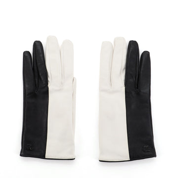 Chanel Bicolor CC Gloves Lambskin