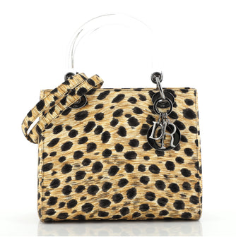 Christian Dior Vintage Lady Dior Bag Printed Canvas Medium