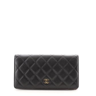 Chanel L-Yen Wallet Quilted Caviar