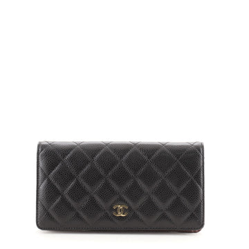 Chanel L-Yen Wallet Quilted Caviar