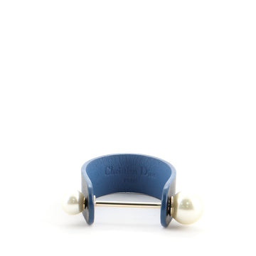 Christian Dior Cuff Leather with Metal and Faux Pearls
