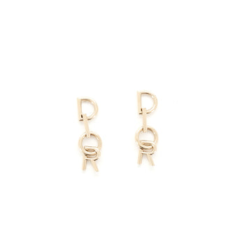 Christian Dior Vertical Logo Drop Earrings Metal