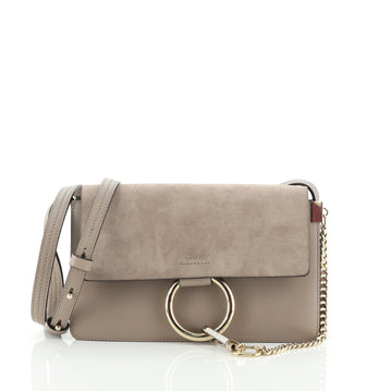 Chloe Faye Shoulder Bag Leather and Suede Small